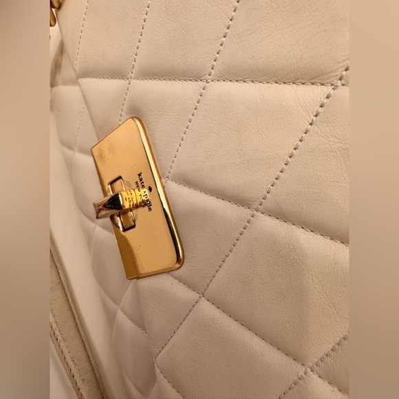 Kate Spade Elegant Cream Quilted Shoulder Bag - Picture 14 of 14